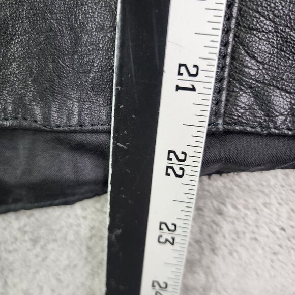 Womens Black MOB Leather Vest Jacket w/ Embroidered Rose Wildwood NJ Patch M - Picture 8 of 10